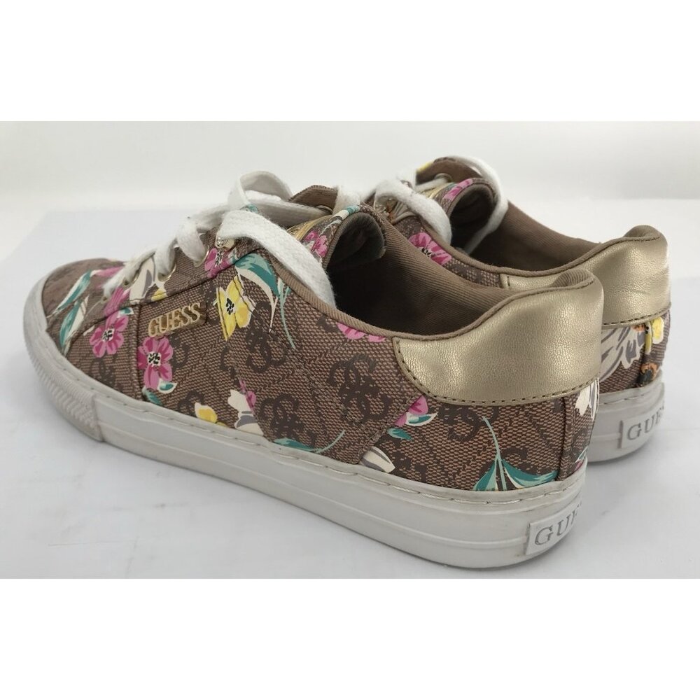 Guess Sneakers‎ Women's Size 7.5 Loven Casual Lace-up Brown Floral - Picture 11 of 14